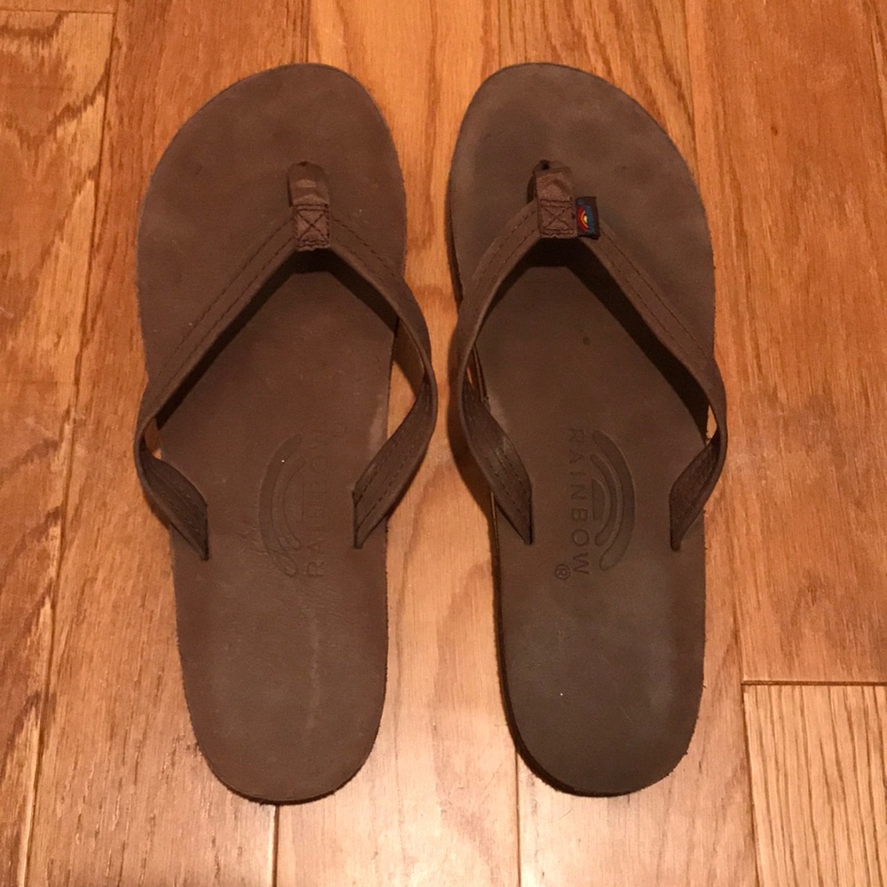 Rainbow flip flops